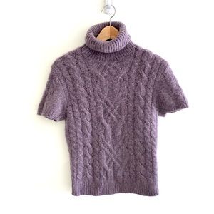 Ralph Lauren cashmere turtleneck short sleeve sweater in lavender size: L